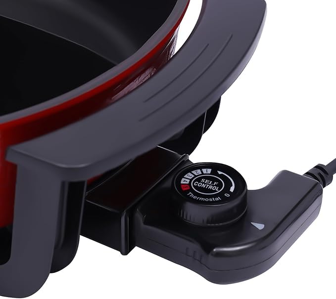 Conziv Conziv Electric Shabu Shabu Hot Pot with Divider Hot Pot Electric Large Hotpot with Glass Lid BBQ Grill for Steaming Boiling Roasting  - Image 5