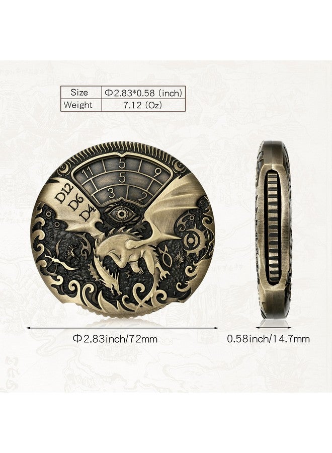 DNDND Spinner DND Dice DNDND 7-in-1 Spinner Metal D&D Dice Set with Gorgeous Gift Box for Dungeons and Dragon and Tabletop Game (Brass) - Image 3