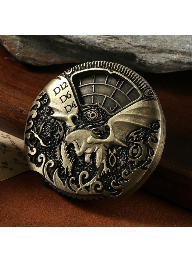 DNDND Spinner DND Dice DNDND 7-in-1 Spinner Metal D&D Dice Set with Gorgeous Gift Box for Dungeons and Dragon and Tabletop Game (Brass) - Image 5
