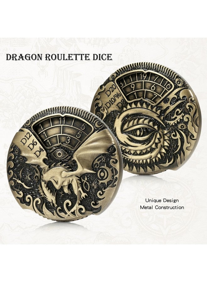 DNDND Spinner DND Dice DNDND 7-in-1 Spinner Metal D&D Dice Set with Gorgeous Gift Box for Dungeons and Dragon and Tabletop Game (Brass) - Image 2