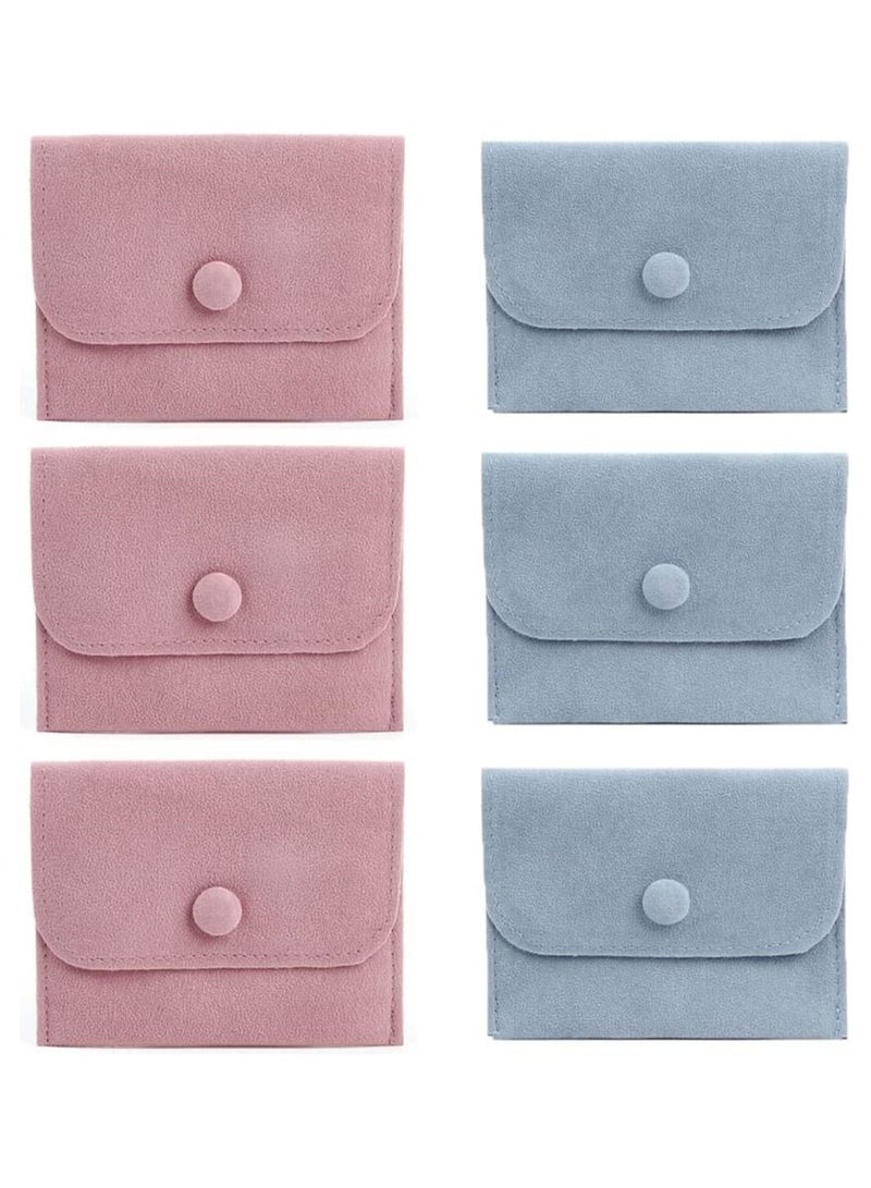 SYOSI 6 Pcs Velvet Jewelry Storage Pouch with Snap Button Gift Bags Small Purse Jewelry Storage Box - Image 3