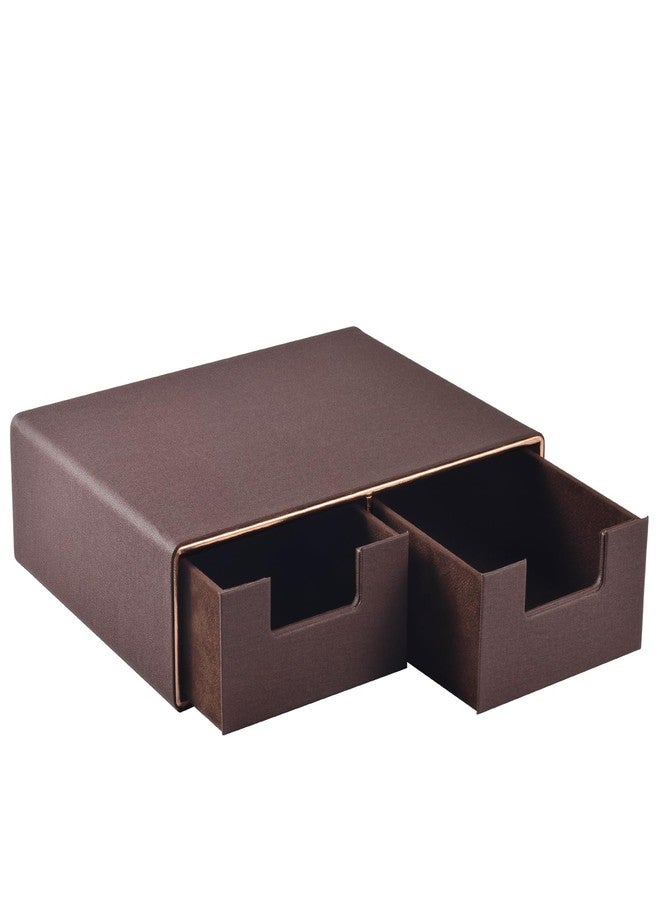 XNONE Stackable Desk Drawer Organizer,Dressing table organizer for Jewelry/Cosmetics,Coffee Maker Display holder and Storage Box for Home office,Brown - Image 1