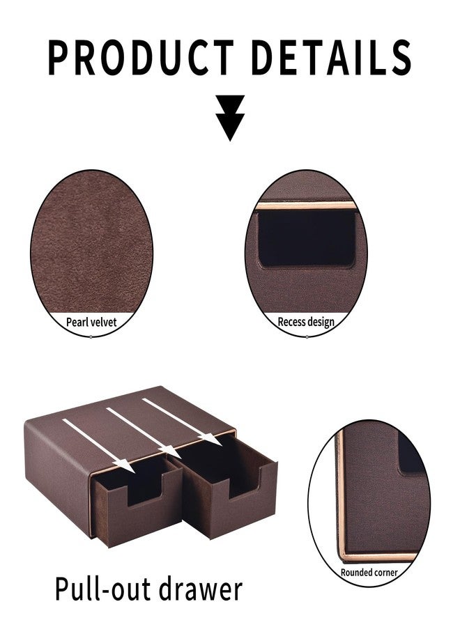 XNONE Stackable Desk Drawer Organizer,Dressing table organizer for Jewelry/Cosmetics,Coffee Maker Display holder and Storage Box for Home office,Brown - Image 4