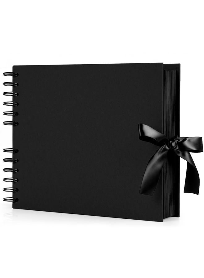 INNOCHEER Scrapbook, 80 Pages Photo Album, Great for Craft Paper DIY Anniversary, Wedding, (Black) - Image 1