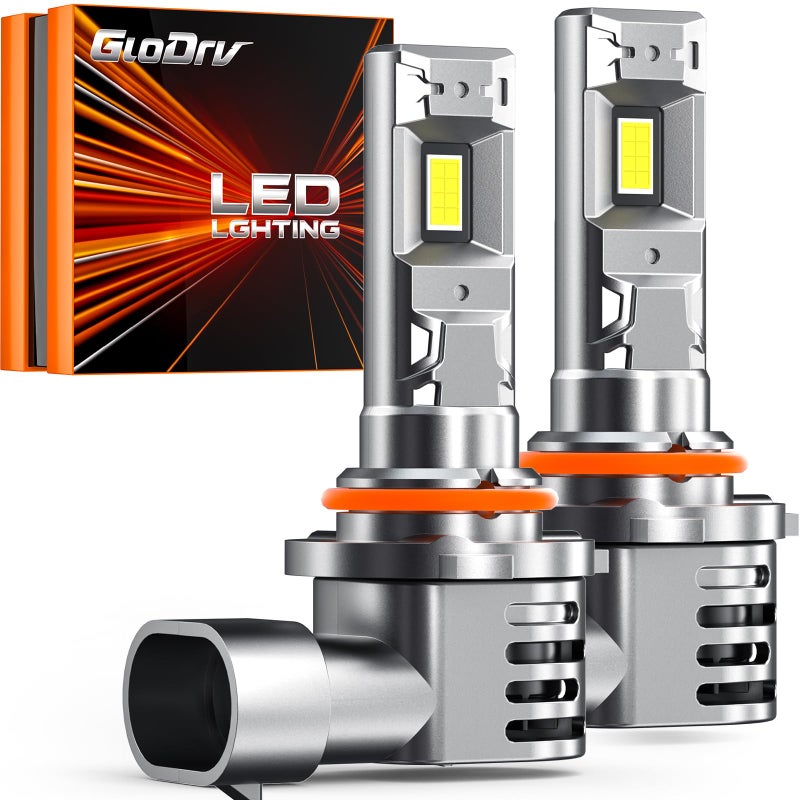 GloDrv [2025 Upgrade] 9005 Bulbs [Latest & Brightest] 40000lm 800% Brighter 1:1 Mini Size Design With 6000k Cool Whiteï¼ŒDirect Installation Fog Light Bulbs Plug and Play, Pack of 2 - Image 1