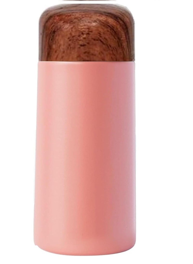 ترمس حراري صغير للقهوة والحليب والشاي، ترمس حراري صغير للمشروبات الساخنة والباردة، زجاجة مياه صغيرة من الفولاذ المقاوم للصدأ 304، قارورة مفرغة من الهواء للعمل، سعة 150 مل، لون (وردي)