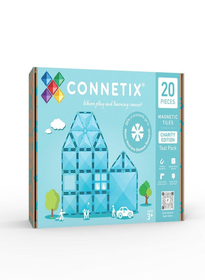 CONNETIX Magnetic Tiles Charity Edition Teal Pack, 20 Pieces - Image 1