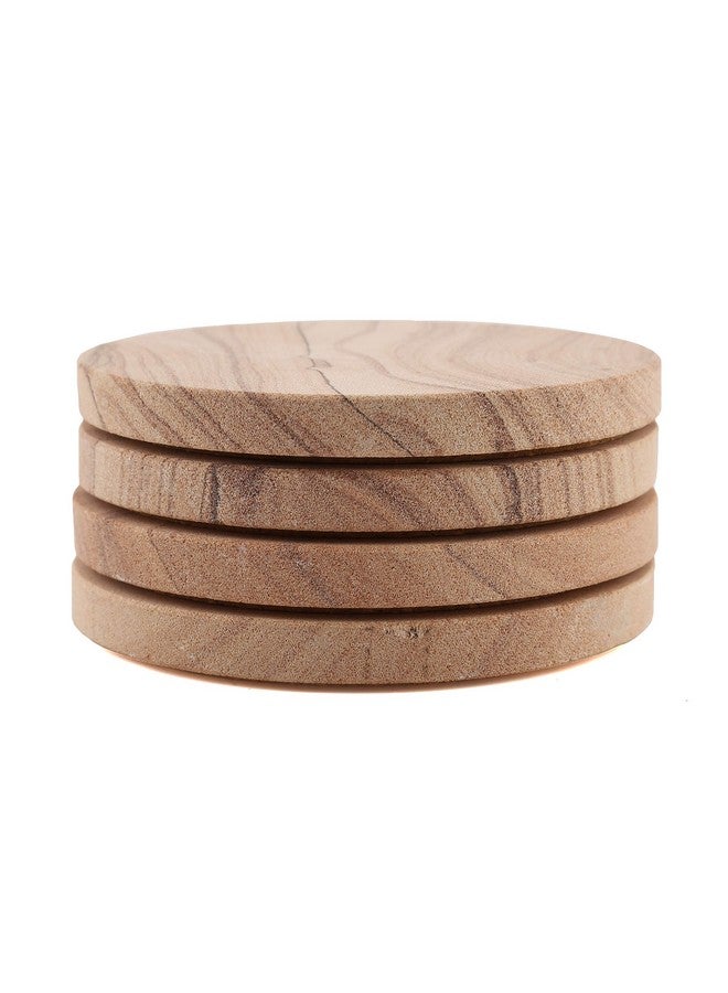 Thirstystone Cinnabar Brand, Multicolor All Natural Sandstone-Durable Stone with Varying Patterns, Every Coaster Is An Original, 4 inch round - Image 4