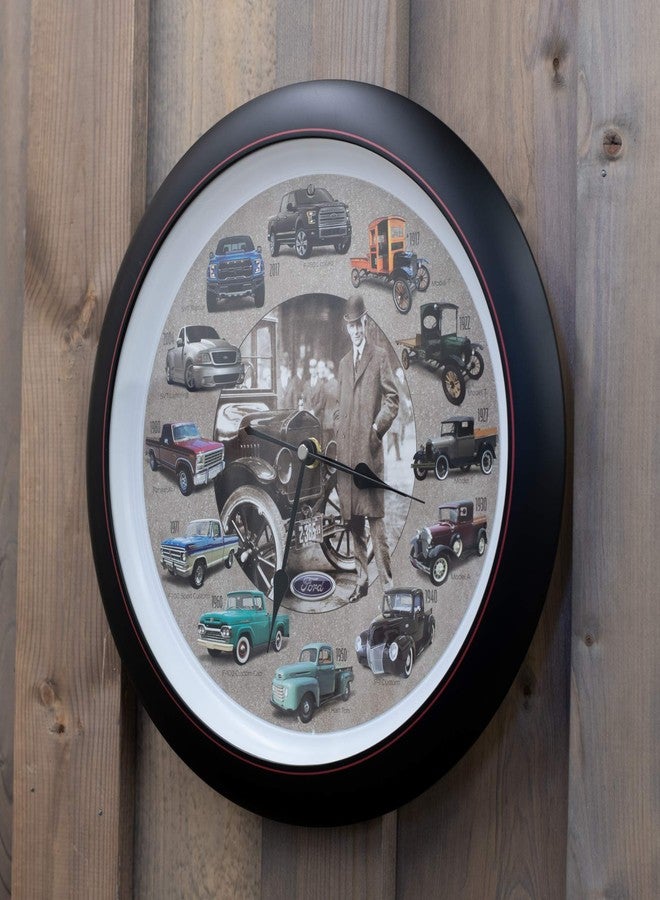 Mark Feldstein & Associates Mark Feldstein History of Ford Trucks Model T - F150 Sound Wall Clock, 13 Inch - Image 2
