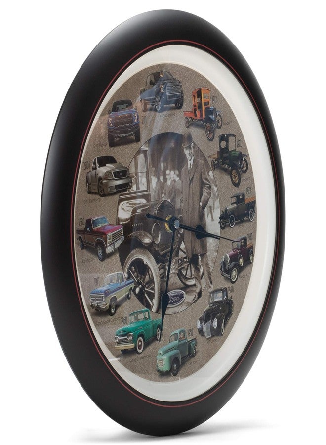 Mark Feldstein & Associates Mark Feldstein History of Ford Trucks Model T - F150 Sound Wall Clock, 13 Inch - Image 3