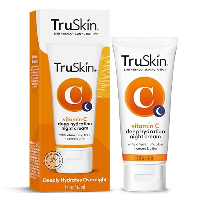 TruSkin Vitamin C Night Cream – Skin’s Natural Collagen Supporting Blend with Cocoa Butter, Vitamin B5, Botanical Essential Oils – Brightening and Hydrating Face & Neck, Firmer-Feeling Skin, 2 fl oz - Image 1