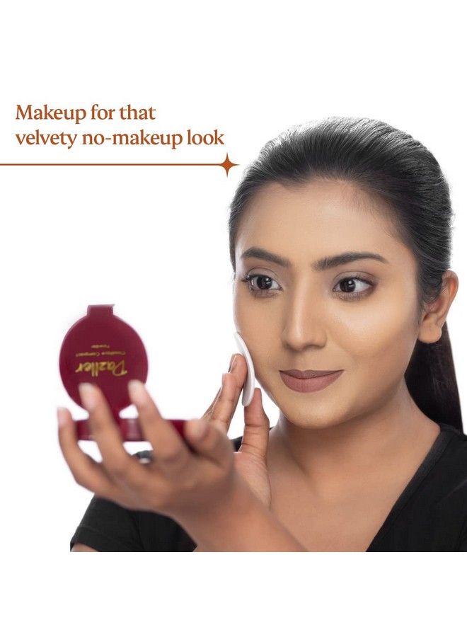 DAZLLER Classique Compact Powder 9G 8007 Cocoa Oil Control & Sebum Absorption Formula Rich Moisturizer Ideal For All Skin Types Perfect For 0 Makeup Look 100% Vegan - Image 4