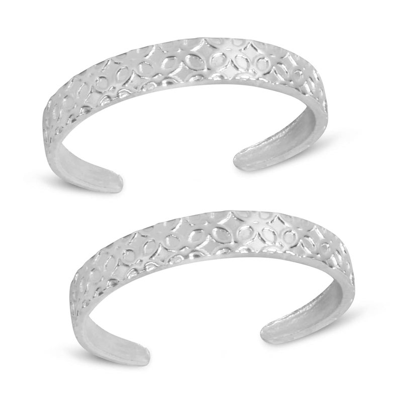 silver chest Silver Toe Rings for Women Pure Silver 925 - Elegant and Comfortable 3D Self Design Simple Toe Ring Silver Bands for Girls - Image 1