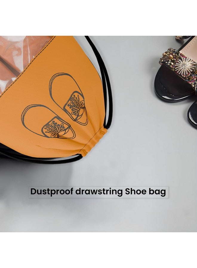 Kuber Industries Kuber Industries Pack of 24 - Shoe Bag for Travel | Shoe Cover for Storage | Shoe Pouches for Travelling | Travel Accessories Shoe Organizer | Shoe Storage Bag for Men | Orange - Image 4