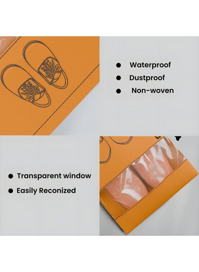 Kuber Industries Kuber Industries Pack of 24 - Shoe Bag for Travel | Shoe Cover for Storage | Shoe Pouches for Travelling | Travel Accessories Shoe Organizer | Shoe Storage Bag for Men | Orange - Image 2
