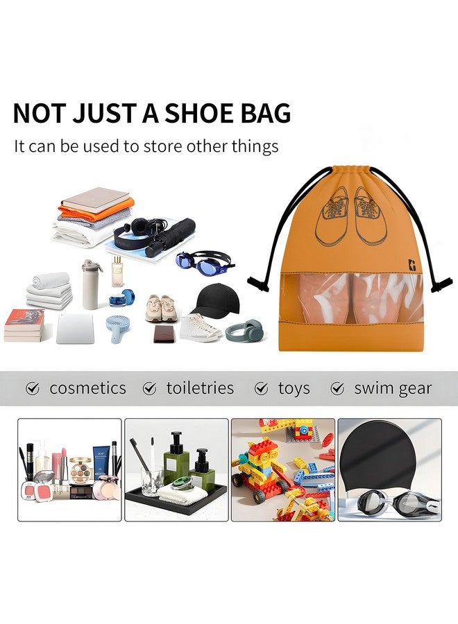 Kuber Industries Kuber Industries Pack of 24 - Shoe Bag for Travel | Shoe Cover for Storage | Shoe Pouches for Travelling | Travel Accessories Shoe Organizer | Shoe Storage Bag for Men | Orange - Image 5