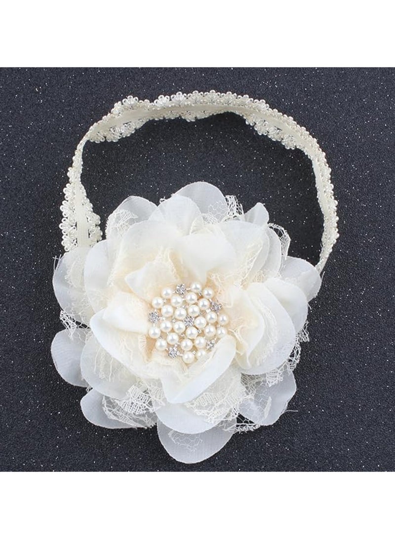 Baby Girl Flower Headband, Lace Headband, Newborn Headband, Baby Hair Accessories - Image 2