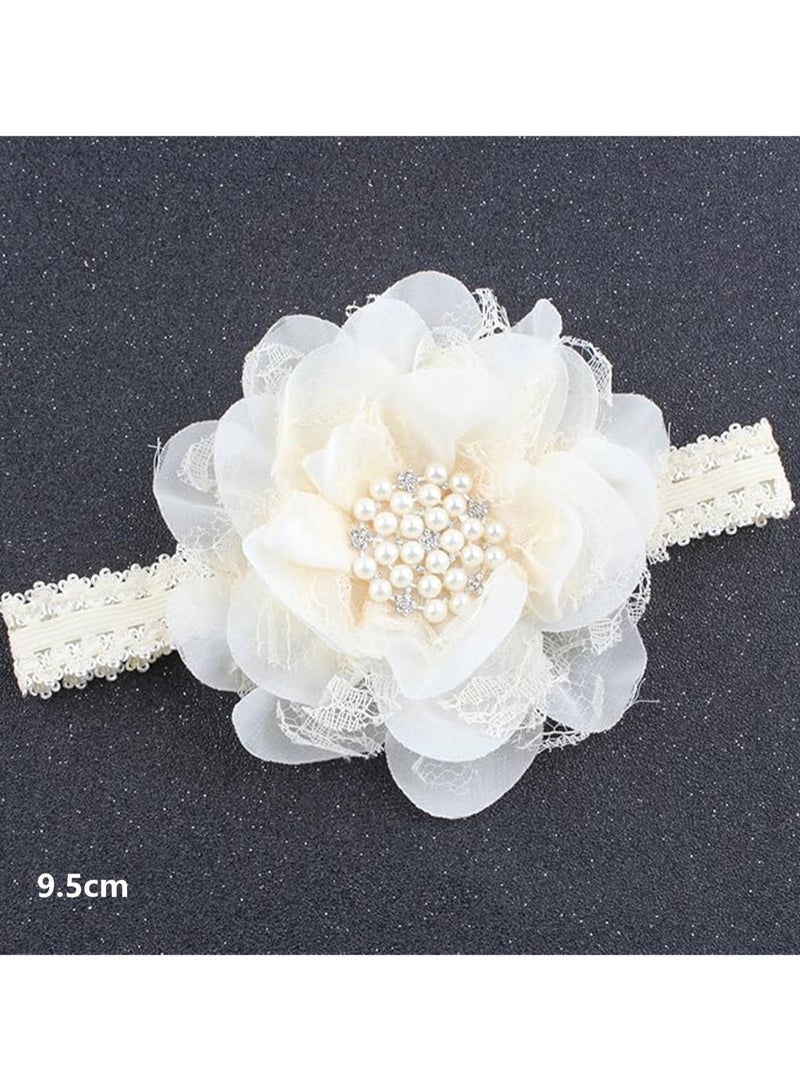 Baby Girl Flower Headband, Lace Headband, Newborn Headband, Baby Hair Accessories - Image 3