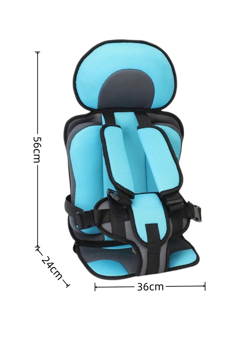 Auto Child Safety Seat Simple Car Portable Seat Belt, Car Seatbelt Protector for Kids 0-12, Foldable Car Seat Protection Travel Accessories, Sky Blue-small  - Image 5