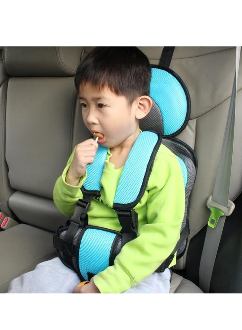 Auto Child Safety Seat Simple Car Portable Seat Belt, Car Seatbelt Protector for Kids 0-12, Foldable Car Seat Protection Travel Accessories, Sky Blue-small  - Image 3