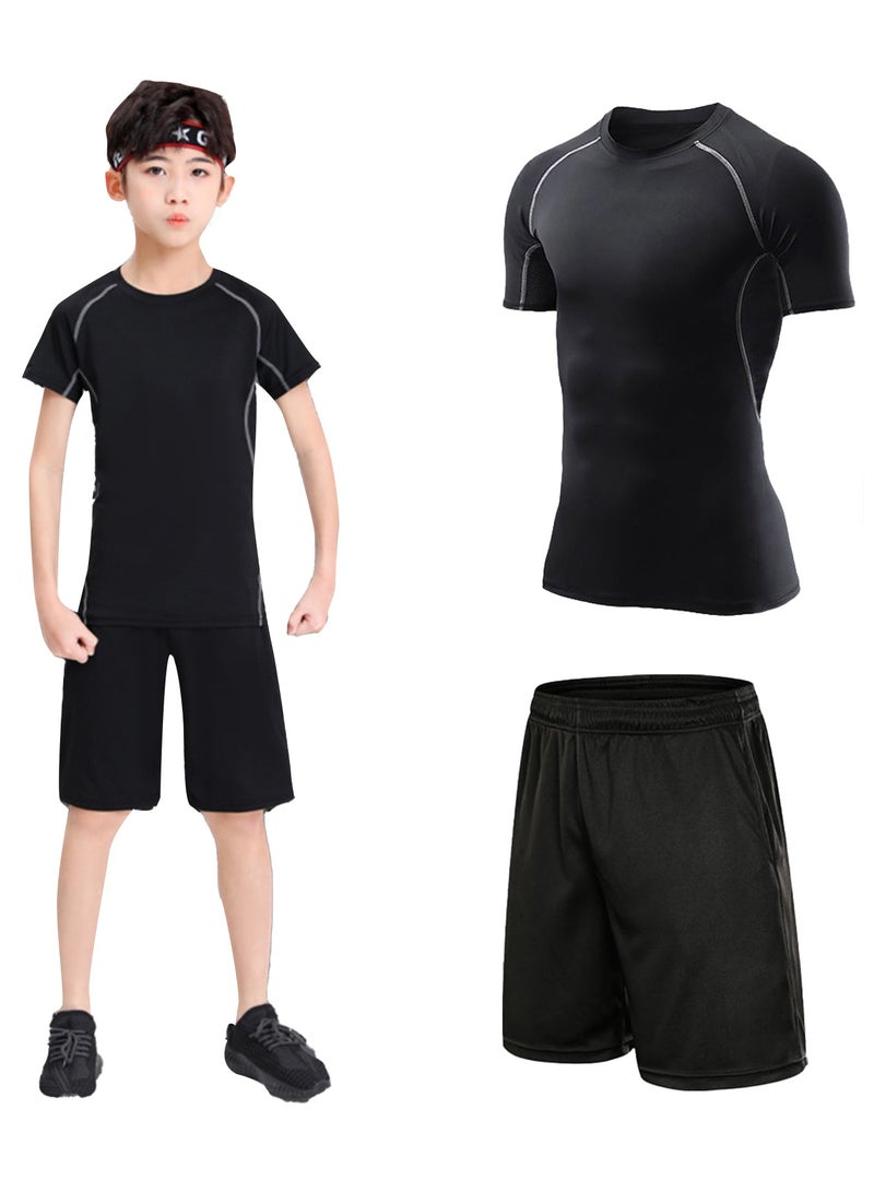 Kids Compression Suit,Kids Boys Tracksuit,Football Undershirt,Children's fitness suit Fitness Clothing,Jogger Tracksuit Sweatpant Outfits  - Image 1