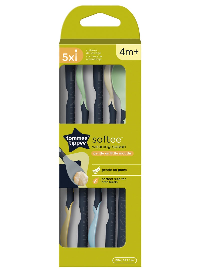tommee tippee Softee Weaning Spoons 4M+ 5 Pcs - Image 1