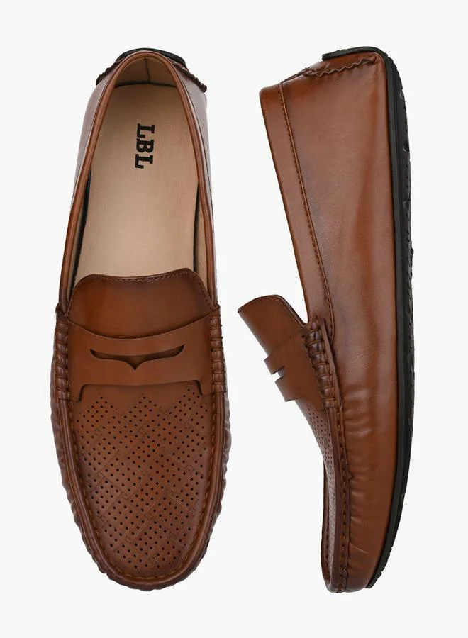 Men Perforated Design Loafers