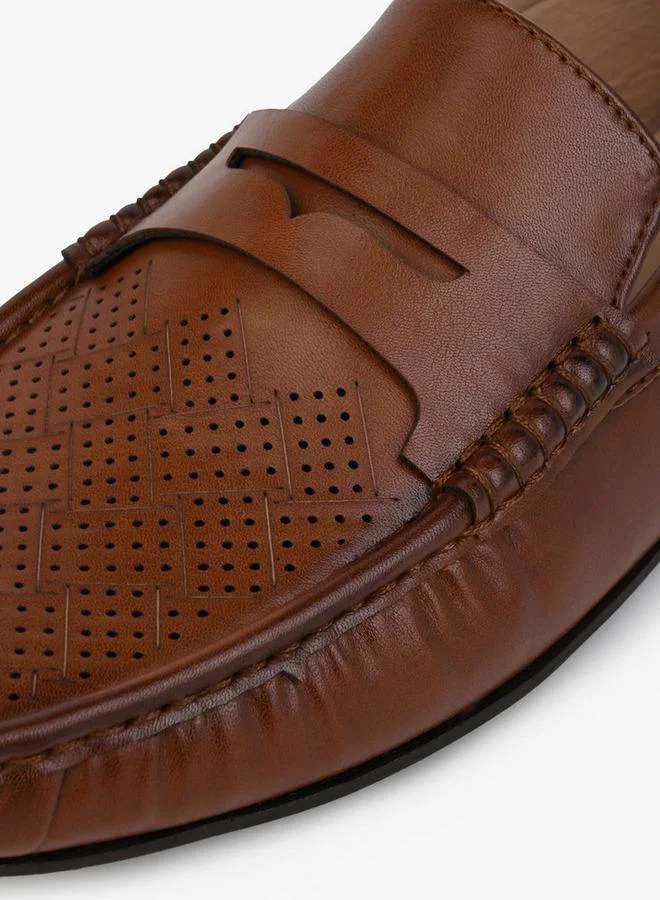LBL By Shoexpress BROWN Men Perforated Design Loafers for Men | Best Price UAE