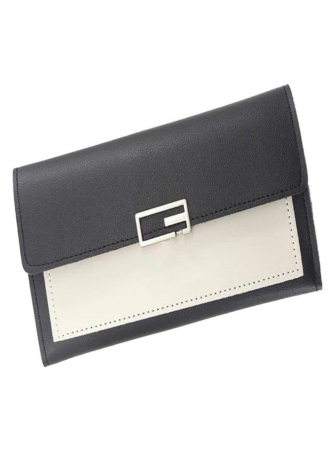 GION Fashion Tri-fold Multi- Slots Leather Card Coin Holder Long Purse Wallet Zipper Coin Large Purse with Money Organizer (1Pcs) - Image 1