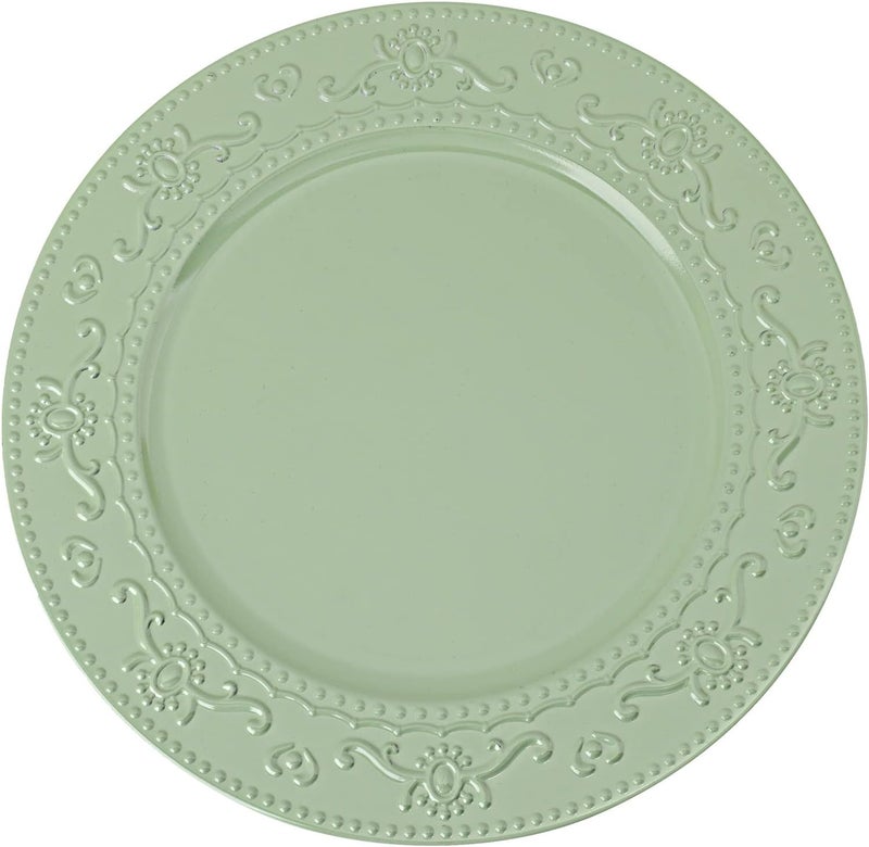 Brightalk 13Inch Charger Plates 6Pcs Dinner Plate Chargers Round Server Ware Compatible with Ceramicchina tableware Green - Image 1