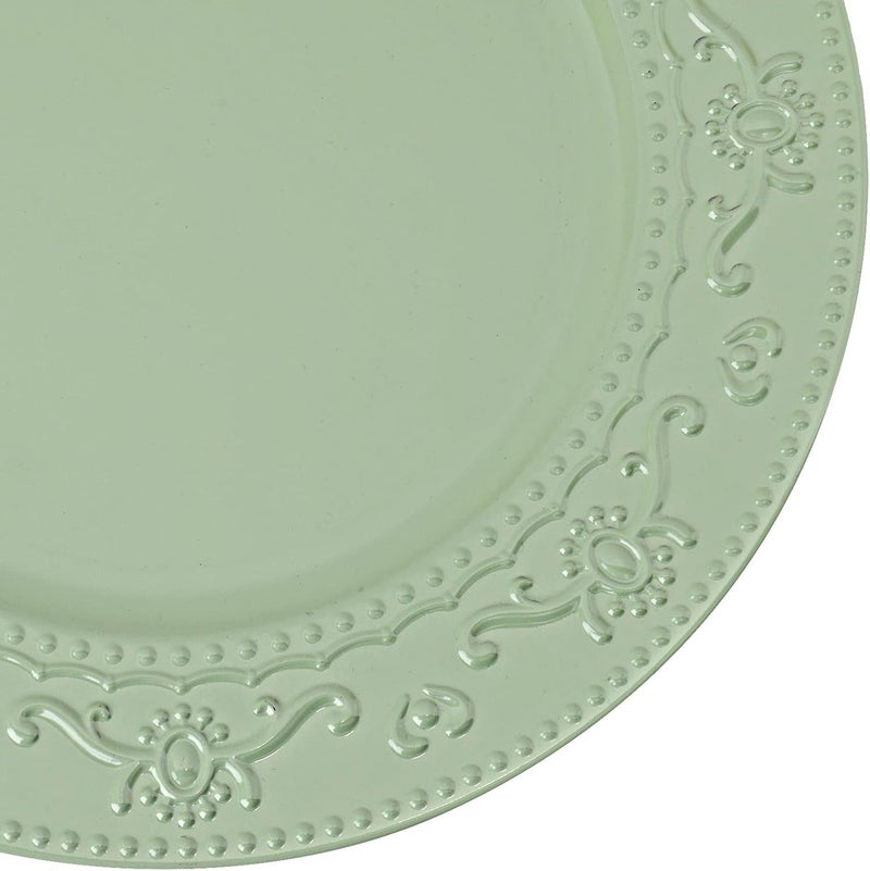 Brightalk 13Inch Charger Plates 6Pcs Dinner Plate Chargers Round Server Ware Compatible with Ceramicchina tableware Green - Image 2