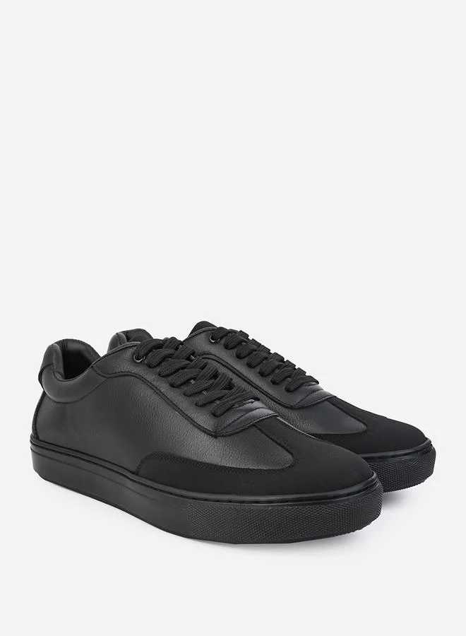 Styli Panelled Lace Up Platform Sole Sneakers