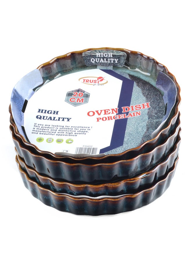 Trust 4-Piece Round Porcelain Baking Dish 20CM Dark Green  - Image 2