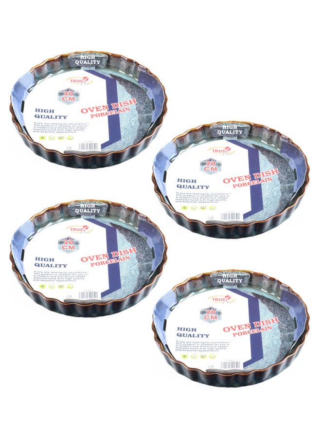 Trust 4-Piece Round Porcelain Baking Dish 20CM Dark Green  - Image 1
