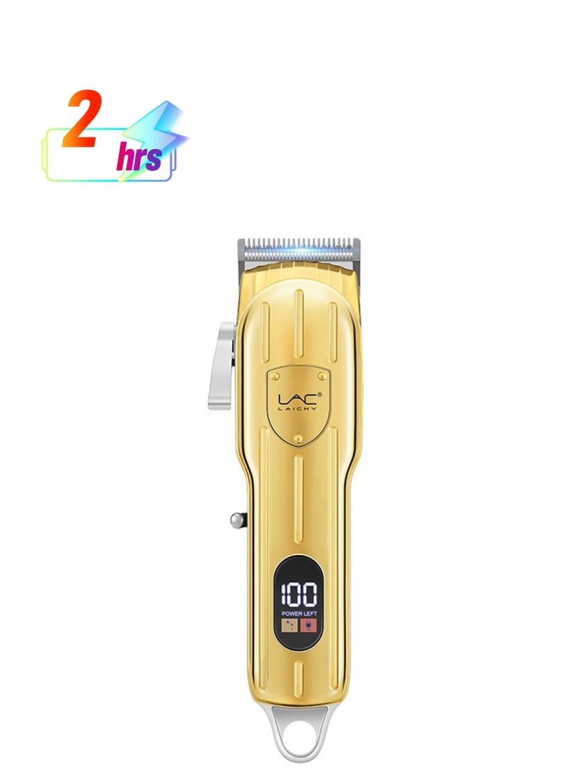 LAC Hair Clippers for Men Hair Trimmer Beard Trimmer for Men Razor Kit - Gold Rechargeable USB Professional Cordless Hair Clippers for Men with LED Display for Barber  - Image 1