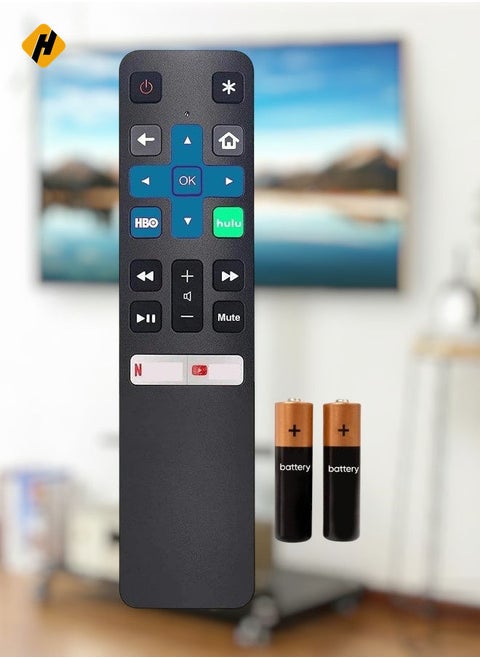 Replacement Remote Control for Insignia NS-24DF310NA19 NS-32DF310NA19 NS-39DF510NA19 NS-43DF710NA19 NS-50DF710NA19 NS-55DF710NA19, without Voice Recognition with battery