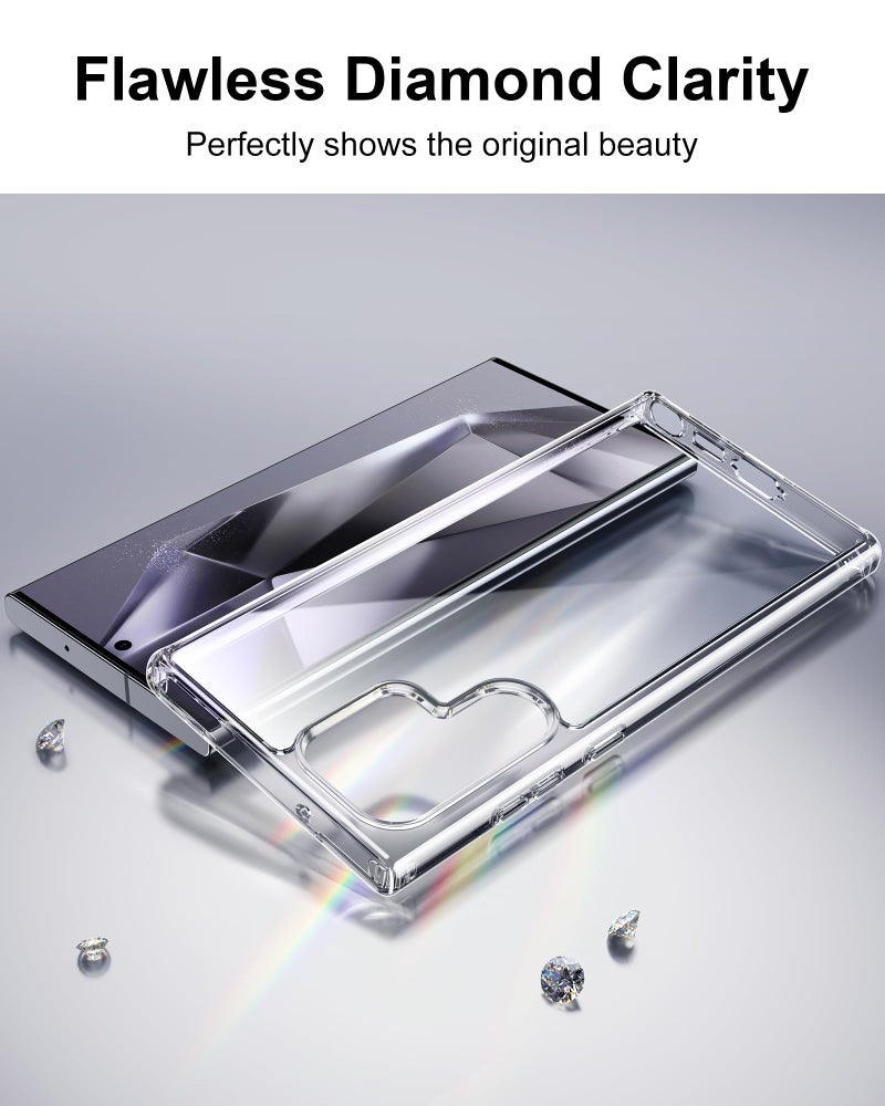 HOOMIL Case for Samsung Galaxy S24 Ultra 6.8-Inch, Non-Yellowing, Drop Protection, Anti-Scratch Transparent Hard Back Phone Cover - Crystal Clear - Image 3