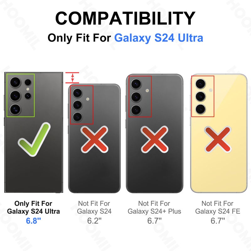 HOOMIL Case for Samsung Galaxy S24 Ultra 6.8-Inch, Non-Yellowing, Drop Protection, Anti-Scratch Transparent Hard Back Phone Cover - Crystal Clear - Image 2