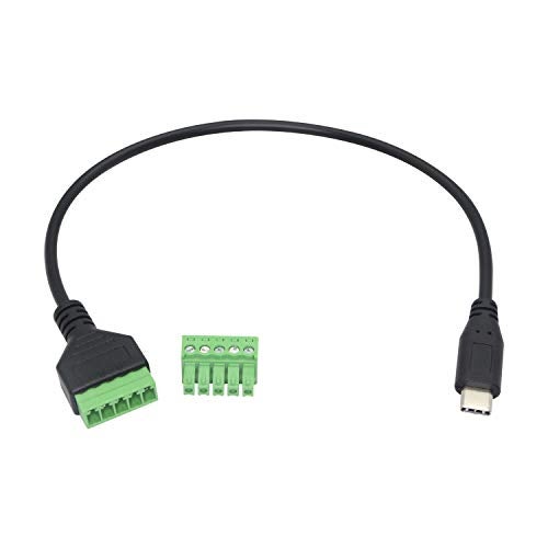 XMSJSIY USB C Terminal, Type C Male Screw Terminal Block Connector Solderless Pluggable 5P Block Extension Cord Transfer Data & Charging for Type-C Interface Devices (USB C Male) - Image 2