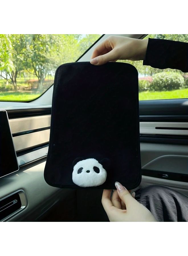 Panda Armrest Cover With Bow Tie Design Universal Fit Protective Cushion 1pc - Image 3