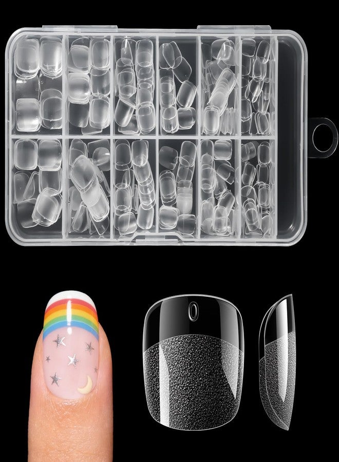 Krofaue Kids Fake Nails - 240PCS 10 Sizes Squared Oval Half Matte Full Cover Acrylic Nail Tips, Girls Press On Nails Age 6-10, Kids Birthday Party New Year Gift, DIY Art and Decoration - Image 1
