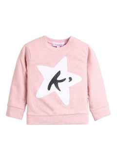 Hopscotch Hopscotch Girls Graphic Print SweatShirt Joggers Set In Pink Color for Ages 4-5 Years  - Image 4