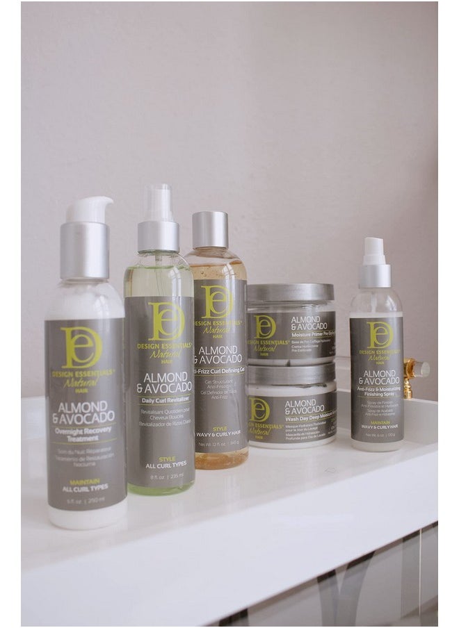 Design Essentials Natural Almond & Avocado Anti-Frizz Curl Defining Gel, White, 12 Fl Oz 