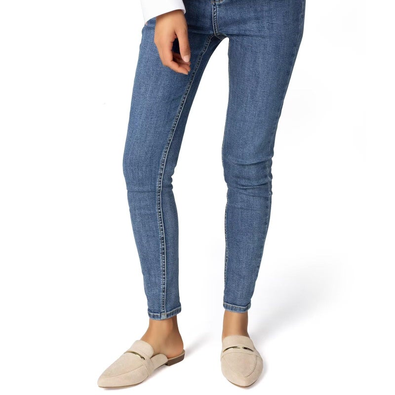 MUSSHOE Mules for Woman Pointed Toe Women's Bukle Mule Flat Slip-on Womens Mules Shoes Casual Fashion Party Work,Nude Suede 6 - Image 2