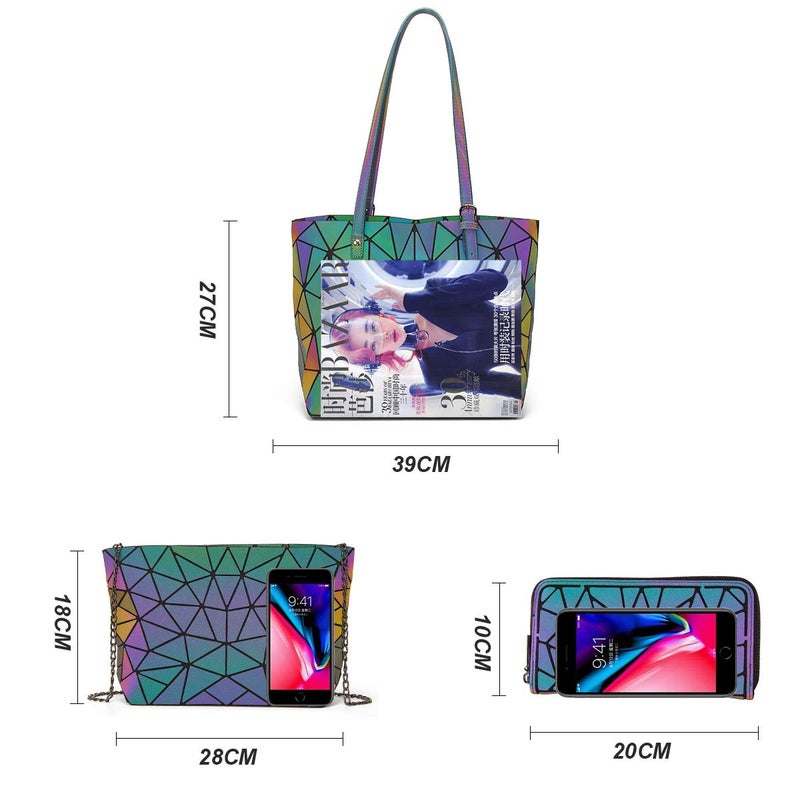 YTL Women Fashion Handbags Wallet Tote Bag Shoulder Bag Top Handle Satchel Purse Set 3pcs - Image 4