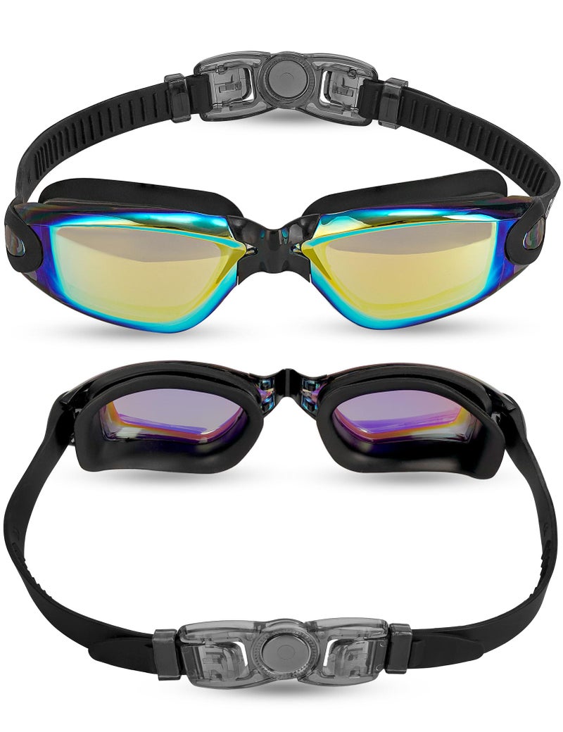 Careula Kids Swim Goggles, 2 Pack Swimming Goggles for Kids Anti-Fog UV Protection Kids Goggles Child Boys Girls 6-14 - Image 2
