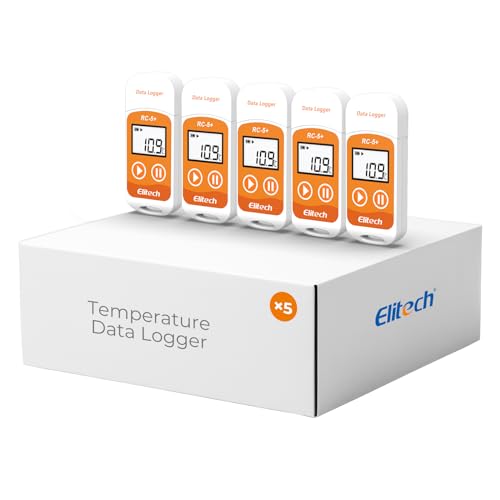 Elitech RC5 Digital PDF USB Temperature Data Logger Reusable Recorder Refrigerator Thermometer 32000 Points High Accuracy 5 Packs - Image 1