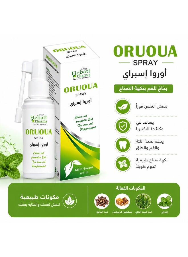 ORUOUA Mouth Spray Mint Flavour 60ML - Image 2
