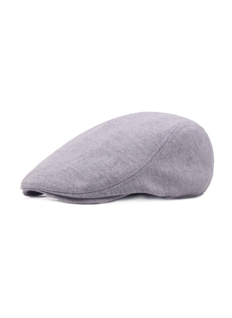 Loquat Men/Women Solid Simple Woolen Duck Tongue Hat Light Grey 