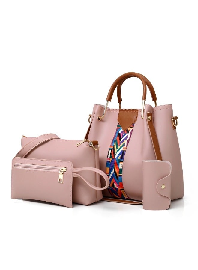 REOCLE Women's Handbag Set 4 Pcs Soft PU Leather Top Handle Bag Tote Bag Crossbody Bag Wallet Purse Set Versatile Shoulder Bags  - Image 2